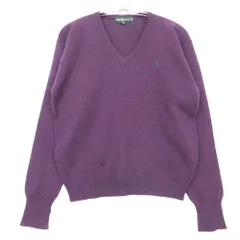 RALPH LAUREN ラルフローレン ニット ポニーロゴ刺繡 ウール Vネック セーター プルオーバートップス 長袖 パープル 160 【中古】のサムネイル