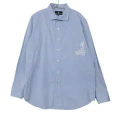 Psycho Bunny サイコバニー 長袖シャツ ロゴ プリント ホリゾンタルカラー カットソー トップス ブルー XL メンズ 【中古】のサムネイル