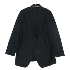 美品 COMME CA DU MODE コムサ・デ・モード テーラードジャケット ストライプ柄 ウール ニットジャケット 日本製 ブラック 9【M】 メンズ 【中古】のサムネイル