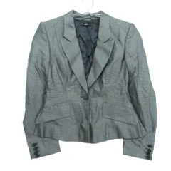 HUGO BOSS ヒューゴボス テーラードジャケット ピークドラペル 1B ブレザー ウール レーヨン 光沢 上着 グレー 40 レディース 【中古】のサムネイル