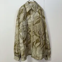 AMERI VINTAGE アメリ MEDI MANON SHIRT メディ マノン シャツ サイズF 長袖 レーヨン混 シアー素材 カーキ グリーン　　　　T-553のサムネイル