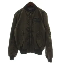 ポロ ラルフローレン POLO RALPH LAUREN MA-1 フライトジャケット SP カーキ ジップアップ ロゴ ワッペン /GG ■GY18のサムネイル