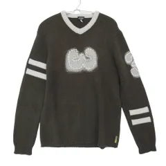 ARMANI JEANS アルマーニ・ジーンズ ニット スプレー加工 ステッチ セーター プルオーバートップス 長袖 ブラウン×ライトグレー S メンズ 【中古】のサムネイル