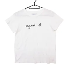 agnes b. アニエスベー 半袖Ｔシャツ ブランド ロゴ プリント 切替 クルーネック ストレート ホワイト T2【M】 レディース 【中古】のサムネイル