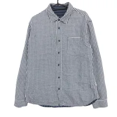 AIGLE エーグル 長袖シャツ リバーシブル ストライプ ギンガムチェック タイニーカラー 胸ポケット ネイビー L【L】 メンズ 【中古】のサムネイル