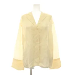 バッカ BACCA シアーシャツ 長袖 ボーダー柄 花柄 麻 リネン シルク混 36 ベージュ 35011201404 /KUのサムネイル