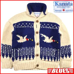 カウチンセーター kanata ニット XXL ベージュ 鳥柄 カナダ製 カナタ ウール ハンドニット カウチンセーターサイズXXL一覧←SEULB屋着古← HH4655のサムネイル
