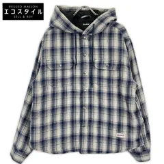 XLARGE　エクストララージ　101253014006 ブルー フーデッドフランネルシャツ　Lのサムネイル