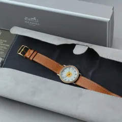 【稼働品】 HERMES Sellier SE3.420 ゴールド シルバー 純正ブレス 元箱 保証書 説明書 クオーツ ユニセックス 腕時計 #17736のサムネイル