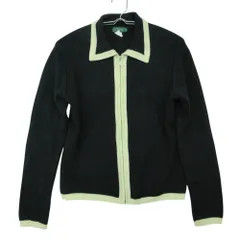 J.CREW ジェイクルー カーディガン ハイケージ ニット ジップアップ バイカラー 長袖 カットソー トップス ブラック S レディース 【中古】のサムネイル
