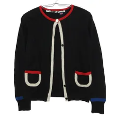 MARY QUANT マリークヮント カーディガン クルーネック フラワーボタン ウール ニット 長袖 セーター ブラック M レディース 【中古】のサムネイル
