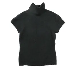 HIROKO BIS ヒロコビス ニット ウール混 ハイネック 半袖 セーター プルオーバー ブラック 9【M】 レディース 【中古】のサムネイル