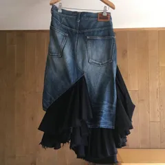美品　ジュンヤワタナベ(JUNYA WATANABE)　再構築　　フリル　切り替え　デニム　スカートXS　AD2011のサムネイル