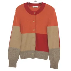 TSUMORI CHISATO ツモリチサト カーディガン カラーブロック キャメル100% ニット トップス 長袖 オレンジ M【M】 レディース 【中古】のサムネイル