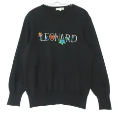 LEONARD レオナール ニット プルオーバー ロゴ刺繍 フラワー刺繍 長袖 リブ仕様 ブラック L【L】 レディース 【中古】のサムネイル