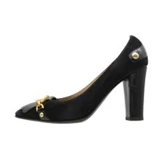 GIUSEPPE ZANOTTI ジュゼッペザノッティ デザイン パンプス タッセル ゴールド金具 チャンキーヒール ハイヒール シューズ 靴 ブラック 37 2/1 24.5cm レディース 【中古】のサムネイル