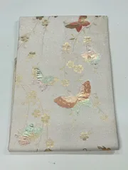 袋帯 蝶々 花柄 シルバー ラメのサムネイル