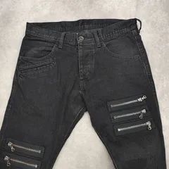 SHAREEF ジップパンツ　デニム　ブラック　シャリーフ　スキニー　ストレッチ　【1230】のサムネイル