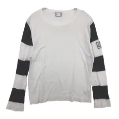 MONCLER モンクレール ガムブルー 長袖Ｔシャツ 袖ロゴ ボーダー柄 ロングスリーブ カットソー トップス コットン ホワイト M【M】 メンズ 【中古】のサムネイル