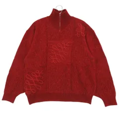 KENZO ケンゾー ニット ハーフジップ ロゴ ヒモ刺繡 セーター プルオーバー トップス 長袖 レッド 2【M】 レディース 【中古】のサムネイル