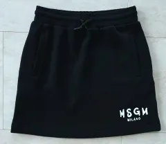 正規品 MSGM キッズ ロゴ スウェット スカート (ブラック / 14Y 成人兼用 26 27インチ)のサムネイル