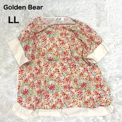 Golden Bear ゴールデンベア LL 麻混 花柄 半袖カットソー ピンク ゆったり体型カバーのサムネイル