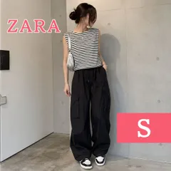 ZARA ボーダーノースリーブトップス S 【美品】L106のサムネイル