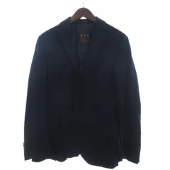 ダックス DAKS テーラードジャケット シングル 裏地チェック 紺 ネイビー 050/40Sのサムネイル
