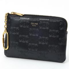 セリーヌ / CELINE　トリオンフ コイン&カードポーチ / コインケース / カードケース　10C663BFU.38NO　ブラック 【中古】