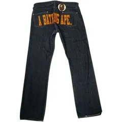 Size【XL】 A BATHING APE ア ベイシング エイプ LOGO PATCH DENIM PANTS デニムパンツ インディゴ 【中古品-良い】 30014450のサムネイル
