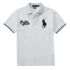 【新品未使用】POLO RALPH LAUREN ラルフローレン メンズ コットン 鹿の子編み ビッグ ポニー & ロゴエンブレム ししゅう 袖ライン 半袖ポロシャツ カスタムフィット 在庫一掃価格のサムネイル