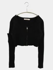 MOUSSY マウジー カーディガン/ボレロ F ブラック 無地 ショート丈 長袖 レディースのサムネイル