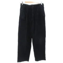 パパス Papas 美品 太畝 コーデュロイ パンツ S 紺 ネイビー 無地 タック入り 長ズボン /SJ ■GY60のサムネイル