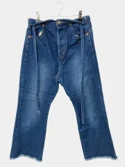 titivate ティティベイト デニムパンツ M ブルー クロップド・半端丈 無地 ワイド・ルーズ レギュラー ヴィンテージ ウエストゴム・紐 レディースのサムネイル