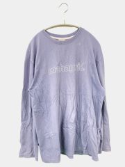mahagrid マハグリッド Tシャツ/カットソー M パープル 前面プリント ブランドロゴ ミドル丈 長袖 クルーネック(丸首) メンズ レディース