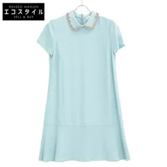 RED VALENTINO　レッドヴァレンチノ　SR3VAH020F1 グリーン系 襟 ビジュー ワンピース　40のサムネイル