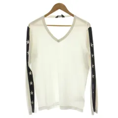 マンシングウェア MUNSINGWEAR Tシャツ L 白 ホワイト 長袖 Vネック スター柄 /DUのサムネイル