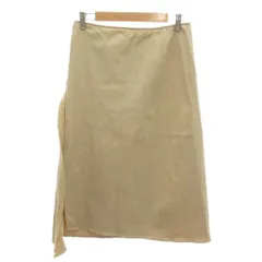 ジルサンダー JIL SANDER ロングスカート スリット フリンジ 34 ベージュ /JSのサムネイル