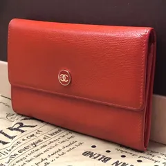 シャネル 財布 2つ折り コンパクト ココボタン オレンジ カード パスポート GE6のサムネイル