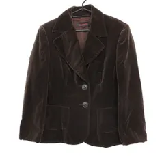 ESCADA エスカーダ テーラードジャケット ベロア 無地 ノッチドラペル 総裏地 ノーベント ブラウン 36【M】 レディース 【中古】のサムネイル