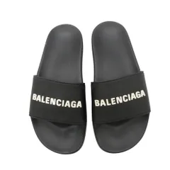 BALENCIAGA バレンシアガ ビーチサンダル シャワーサンダル スライド フラット ロゴ シューズ イタリア製 靴 ブラック 7 24.5cm レディース 【中古】のサムネイル