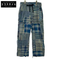 RRL　ダブルアールエル　782959702001 コットン×リネン Indigo Patchwork Drawstring Pants/インディゴ パッチワーク ドローストリングパンツ　28×30のサムネイル