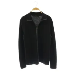 コムサメン COMME CA MEN レザーパイピング ドライバーズ ニット セーター M ブラック 長袖 ジップアップ /OK ■OS ■ADのサムネイル
