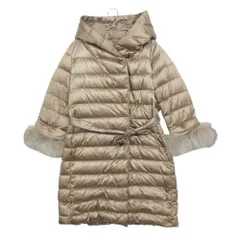 MAX MARA マックスマーラ ダウンジャケット リバーシブル フーデット ナイロン コート フォックスファーカフス ベルト付き アウター シャンパンゴールド 42【M】 レディース 【中古】のサムネイル