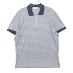 Loro Piana ロロピアーナ ポロシャツ 半袖 ボーダー柄 コットン ストレッチ トップス イタリア製 ネイビー M メンズ 【中古】のサムネイル
