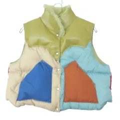 Rocky Mountain FeatherBed ロッキーマウンテンフェザーベッド ダウンベスト WOMEN'S SHORT CHRISTY VEST MULTI ヘリテイジ ショート丈 ナイロン レザー ベージュ ONE【M】 レディース 【中古】のサムネイル