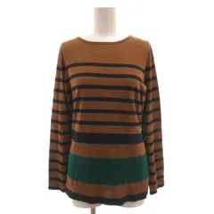 マッキントッシュ ロンドン MACKINTOSH LONDON セーター 38 茶 ブラウン ストライプ柄 ラウンドネック 長袖 /SC ■GY06のサムネイル