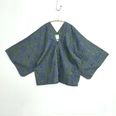【美品】ソウソウ SOUSOU★麻 はつき カーディガン はおりもの グリーン系 総柄 z22475のサムネイル