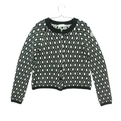美品 MONCLER モンクレール カーディガン 長袖 ニット ジャケット アームロゴ ワッペン 羽織り ウール 総柄 ブラック XS レディース 【中古】のサムネイル