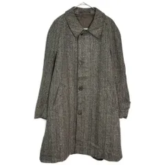 80年代 イングランド製 Aquascutum アクアスキュータム ツイード ステンカラーコート ヘリンボーン グレー(メンズ M相当)中古 古着 Y7481のサムネイル